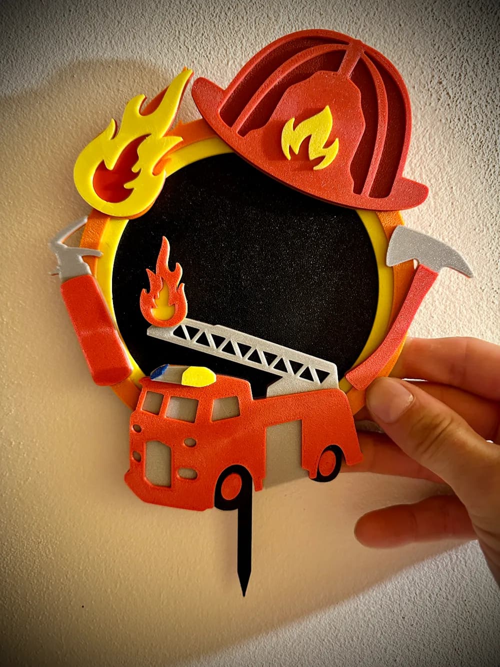 Topper para torta bomberos